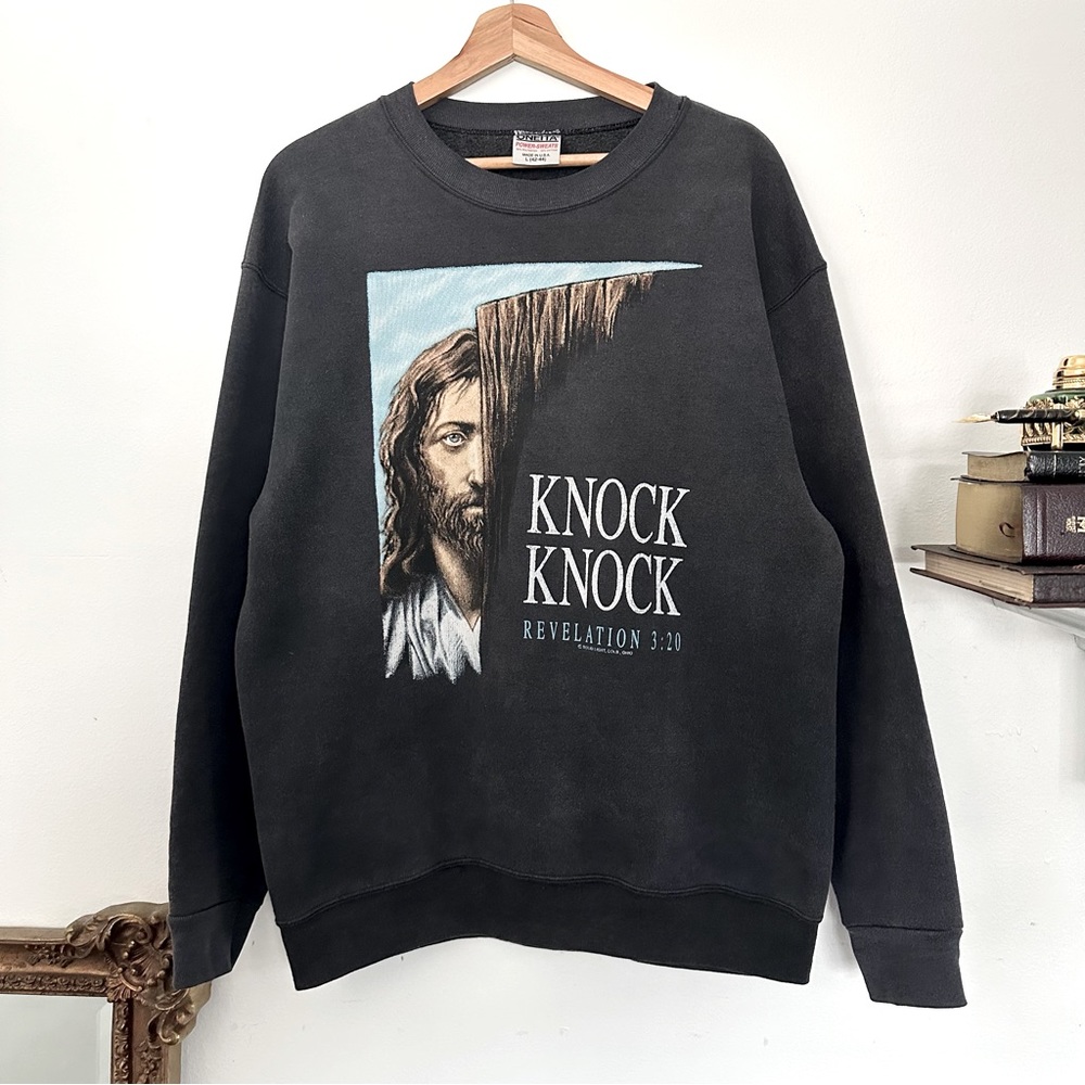 90s Sun Faded Jesus Crewneck